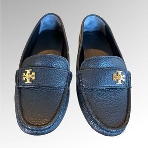 Tory Burch Loafers Size 6M Black Leather Slip Driving Shoes.